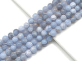 Genuine Blue Lace Agate Round Smooth Beads, Sku#U1346