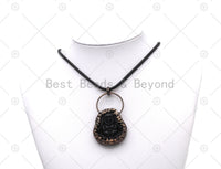 New!!! Black Obsidian Lagughting Buddha Pendant, Sku#YT06