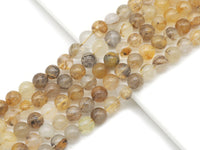Genuine Picture Citrine Round Smooth Beads, Sku#U1347