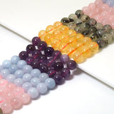 Genuine Mixed Quartz Round Smooth Beads, 6mm/8mm/10mm/12mm, Sku#U1577