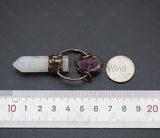 New!!! Natural Crystal Point with Amethyst Pendant, Sku#YT17