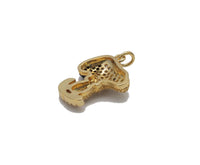 Gold CZ Snoopy Charm, Sku#L693