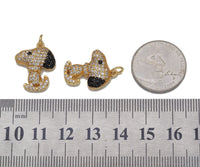 Gold CZ Snoopy Charm, Sku#L693