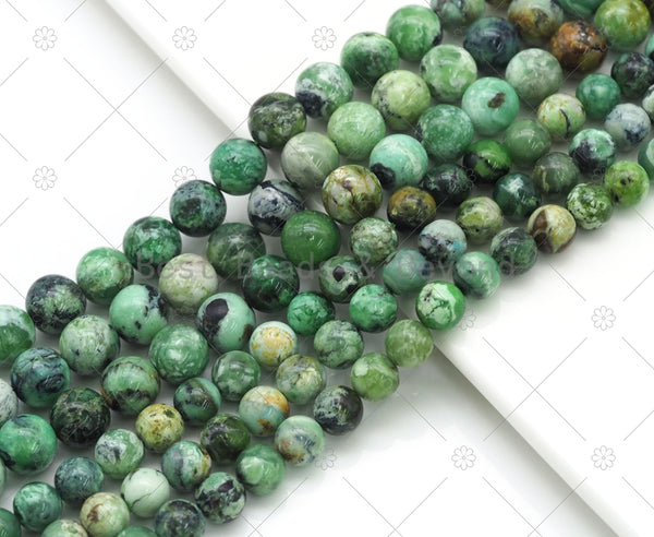 Genuine Green Phosphatite Round Smooth Beads, Sku#U1193