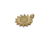 Gold CZ Enamel Evil Eye On Sunburst Charm, Sku#LX83