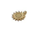 Gold CZ Enamel Evil Eye On Sunburst Charm, Sku#LX83