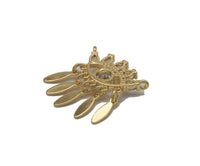 Gold CZ Evil Eye With Teardrop Charm, Sku#JL125