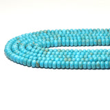 Smooth Rondelle Blue Turquoise Beads, 4x6mm/5x8mm, Sku#U1592