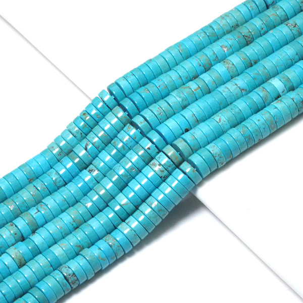 Smooth Heishi Turquoise Beads, 2x3mm/2x4mm/3x6mm/3x8mm, Sku#U1590