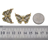 Gold Colorful CZ Butterfly Charm, Sku#Y726