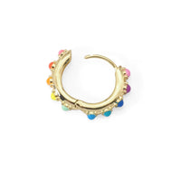 Gold Colorful Enamel Hoop Earrings, Sku#Y781