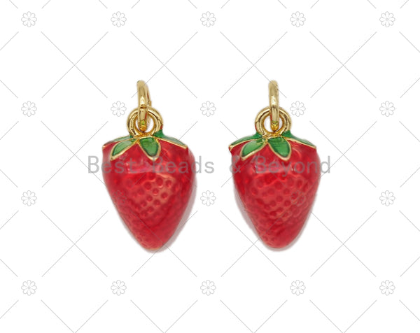 Enamel Strawberry Charm, Sku#Y568