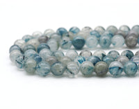 Genuine Blue Rutilated Quartz Round Smooth Beads, Sku#U1360