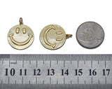 Gold Smiley Face On Round Coin Charm, Sku#ZX97