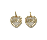 Gold Mother of Pearl Love Heart Charm, Sku#ZX98