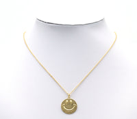 Gold Smiley Face On Round Coin Charm, Sku#ZX97