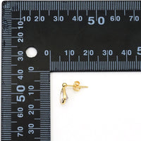Gold Crystal CZ Teardrop Stud Earrings, Sku#Y783