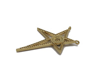 Gold CZ Enamel Black Eye Star Connector Charm, Sku#LK717