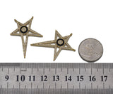 Gold CZ Enamel Black Eye Star Connector Charm, Sku#LK717