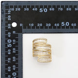 Chunky Gold Baguette CZ Curve Adjustable Ring, Sku#Y788