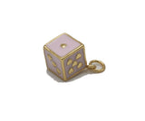 Pink Enamel Heart Dice Cube Charm, Sku#LK720