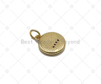 CZ Micro Pave Crown On Colorful Enamel Round Coin Shape Pendant, 18K Gold Filled Crownl Charm, Necklace Bracelet Charm Pendant, Sku#JD20