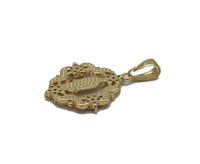 Gold CZ Virgin Mary Flower Charm, Sku#LK707