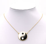 Large Enamel Tai Ji  Yin Yang Shape Charm, Sku#LK697