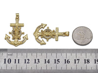 Gold CZ Virgin Mary Anchor Charm, Sku#LK711