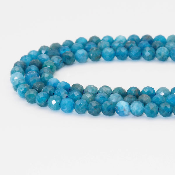 Genuine Quality Apatite Round Faceted Beads, 2mm/3mm/4mm, Sku#U1588