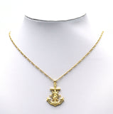 Gold CZ Virgin Mary Anchor Charm, Sku#LK711