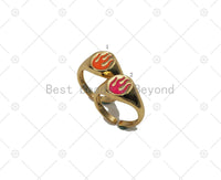 Enamel Fire Flame Signet Ring, Sku#JD24