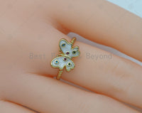 Enamel Butterfly Adjustable Ring, Sku#JD23