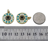 Blue Enamel Evil Eye Round Coin Charm, 20mm, Sku#LK728