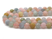 Genuine Morganite Round Faceted Beads, Sku#U1364