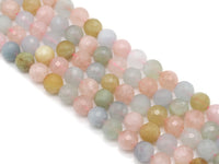 Genuine Morganite Round Faceted Beads, Sku#U1364