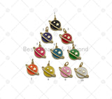 Colorful Enamel Five Star On Earth Shape Pendant,18K Gold Filled Earth Star Charm, Necklace Bracelet Charm Pendant, Sku#JD25