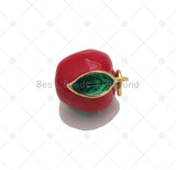 Enamel Orange Apple Charm, Sku#Y578