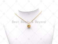 Colorful Enamel Flower/Star/Smiley Face On Round Ball Shape Pendant,18K Gold Filled Ball Charm, Necklace Bracelet Charm Pendant, Sku#LD181