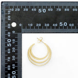 Gold twisted Lines Moon Cage Earrings, Sku#LK813