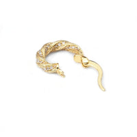Gold CZ Twisted Round Hoop Earrings, Sku#LK824