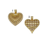 Gold CZ Hollow Fav Heart Charm, Sku#JL132