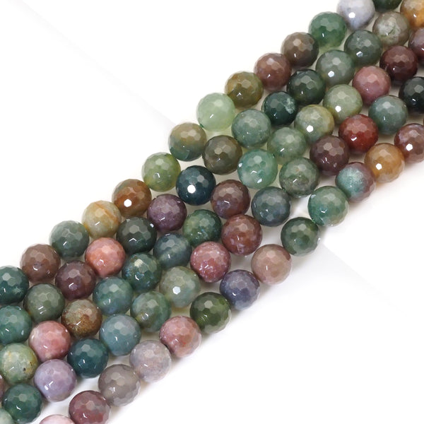 Genuine Indian Agate Round Faceted Beads, 6mm/8mm/10mm/12mm, Sku#UA307