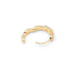 Gold CZ Chain Link with rectangle cz Hoop Earrings, Sku#LK825