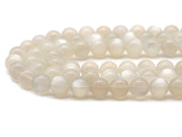 Genuine Top Quality White Moonstone Round Smooth Beads, Sku#U1373