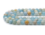 Genuine Aquamarine Round Smooth Beads, Sku#U1376