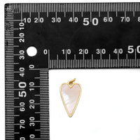 Gold Mother of Pearl Heart Charm, Sku#LK820