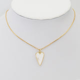Gold Mother of Pearl Heart Charm, Sku#LK820