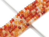 High Quality Red Orange Banded Agate Faceted Rondelle Beads, 4x6mm/5x8mm, Sku#UA243