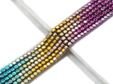 Rainbow Natural Hematite Smooth Cube Beads, 4mm, Sku#S145